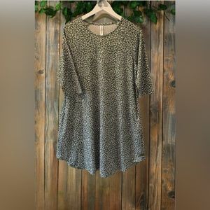 Tickled Teal 3/4 Sleeve green and White Dress